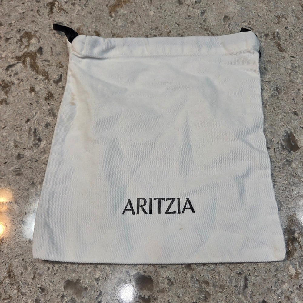 Aritzia Off White Cotton Drawstring Dust Bag Storage Pouch 8.5x10
